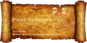 Porst Ulisszesz névjegykártya